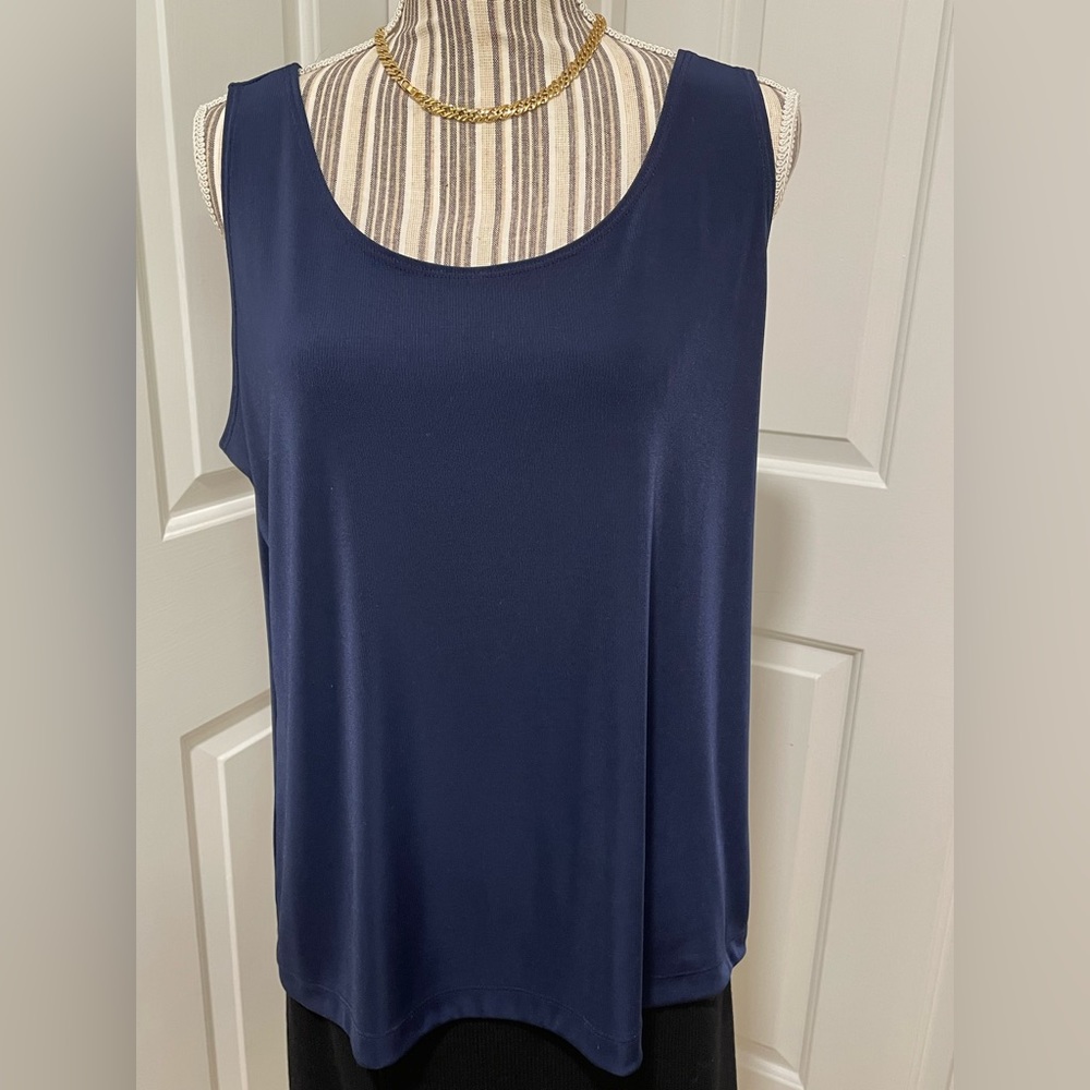 Chico’s Microfiber Tank Navy.  PT